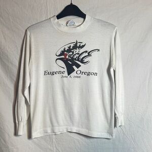 1988 Running Long Sleeve Shirt 80s Vintage Eugene Oregon Race USA Pepsi Tee Jays